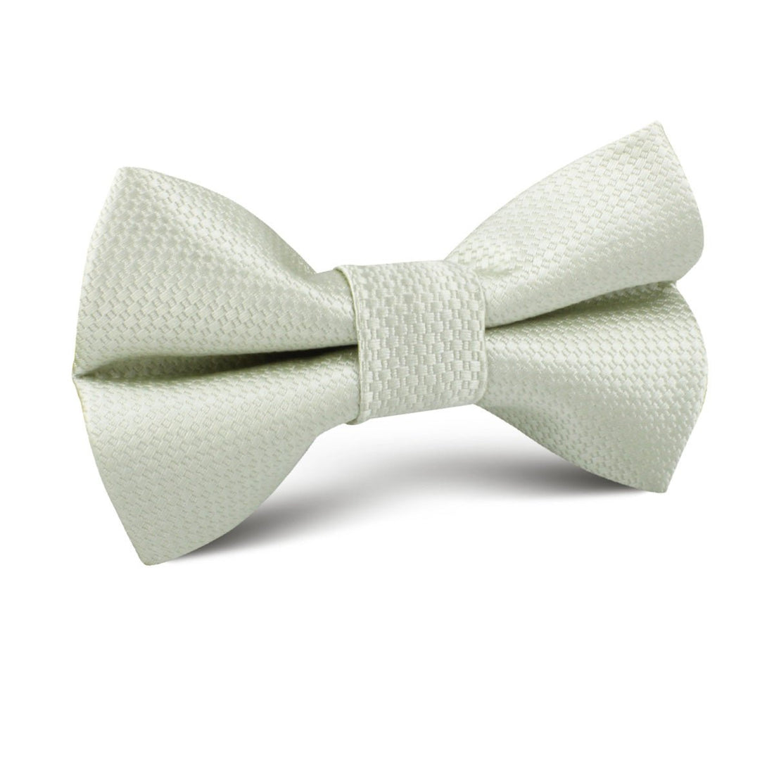 Sage Green Basket Weave Kids Bow Tie