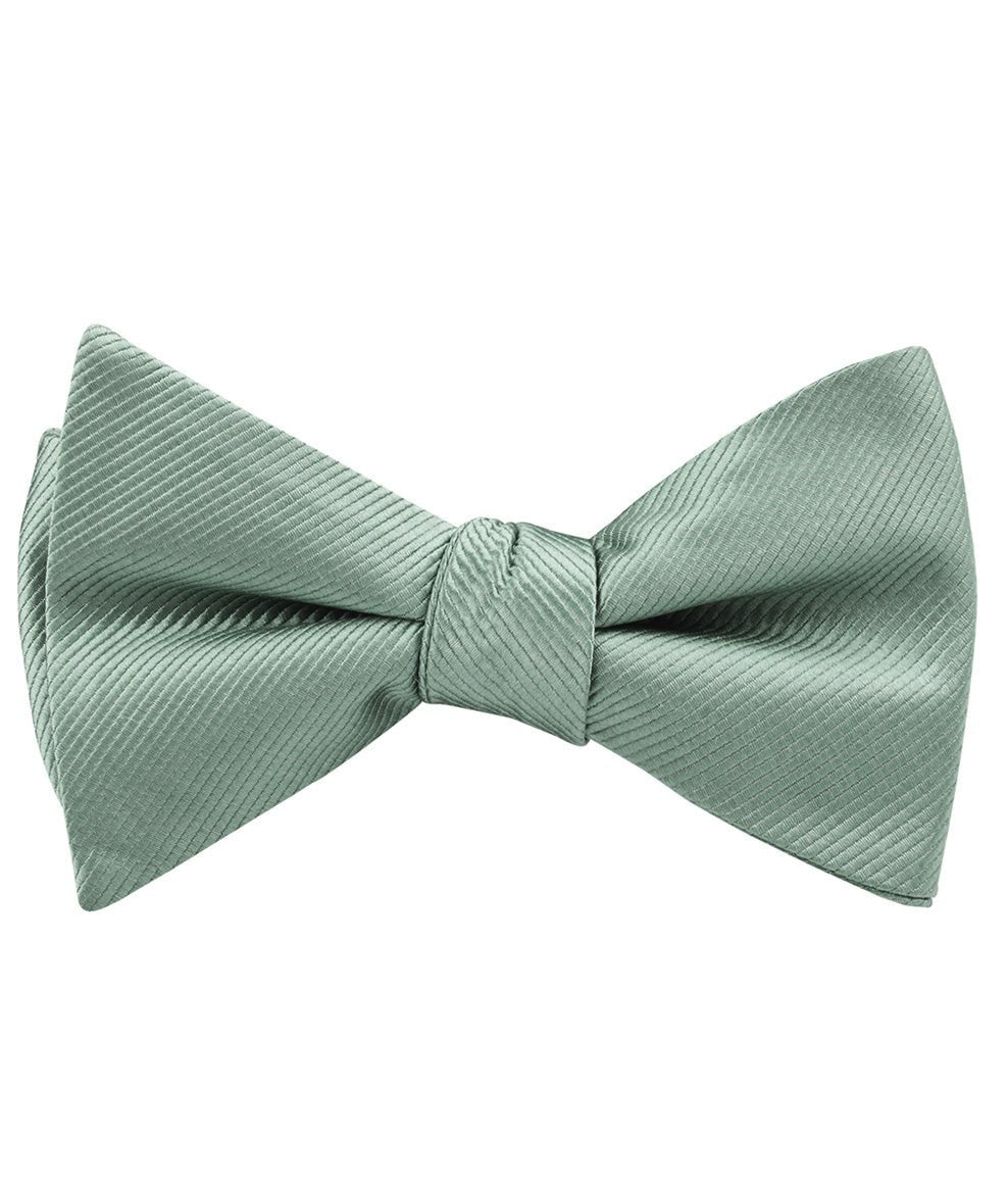 Sage Green Twill Self Tied Bow Tie