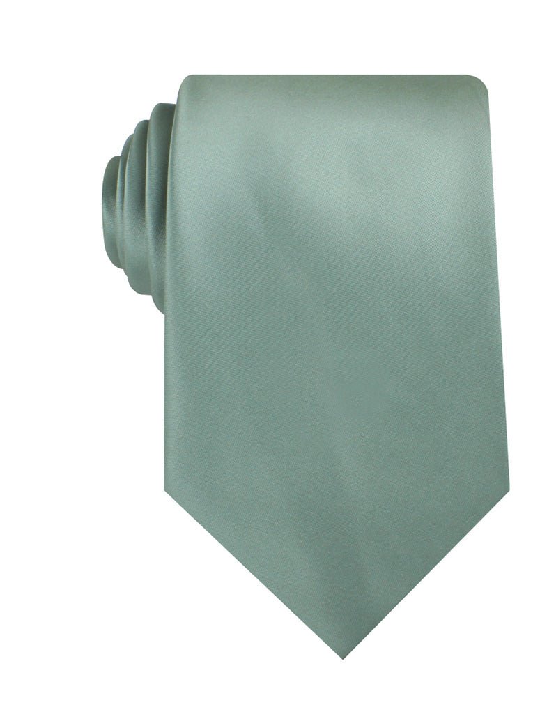 Sage Green Satin Necktie