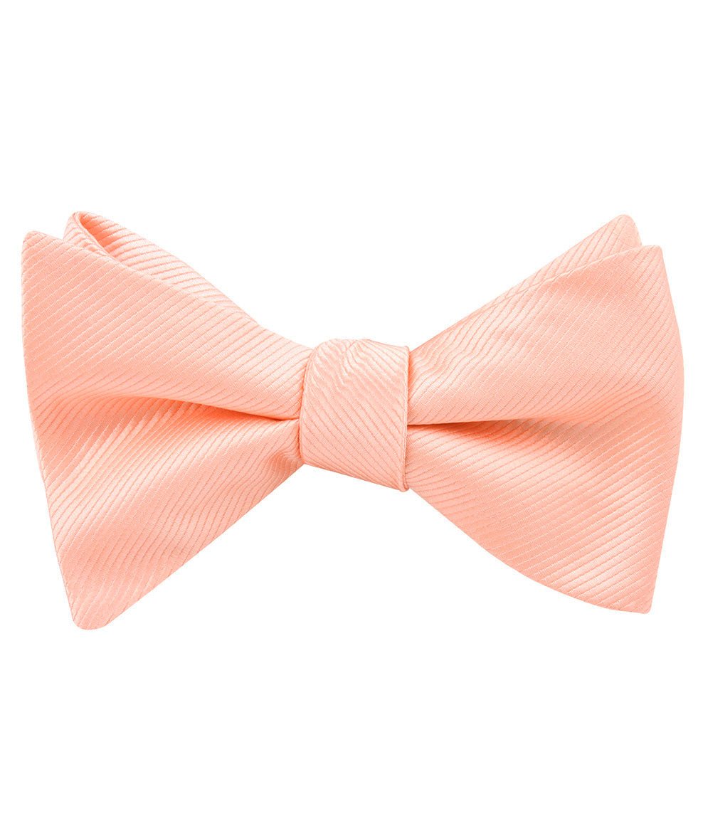 Salmon Frosty Pink Twill Self Tied Bow Tie