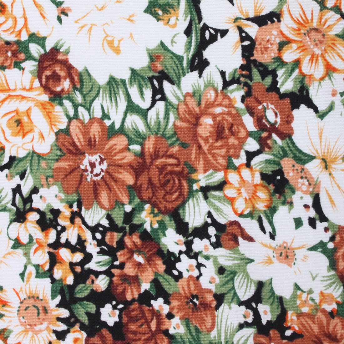 San Pietro Orange Floral Fabric Necktie