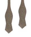 Sandman Linen Pinstripe Diamond Self Bow Tie