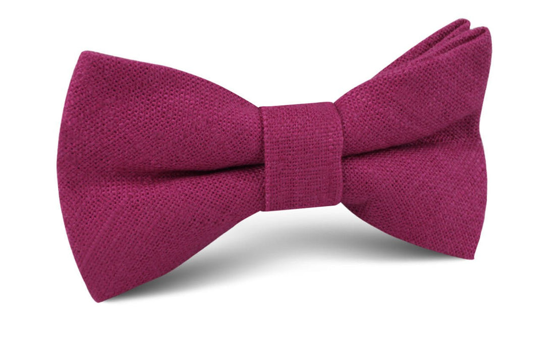 Sangria Slub Linen Bow Tie