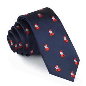 Santa Claus Pixel Christmas Skinny Tie