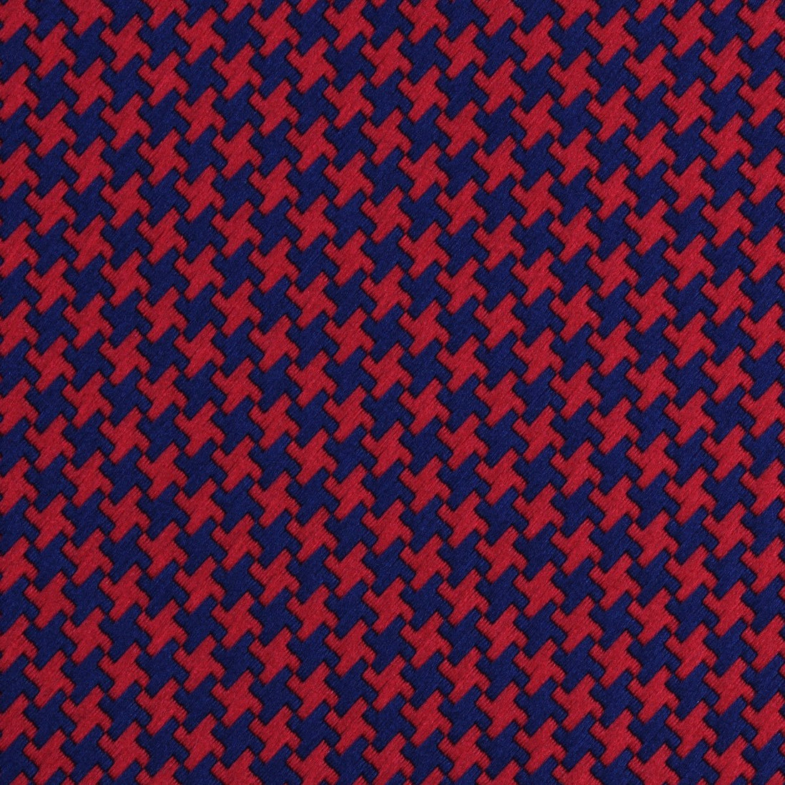 Scarlet Red Houndstooth Fabric Pocket Square