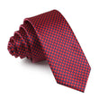 Scarlet Red Houndstooth Skinny Tie