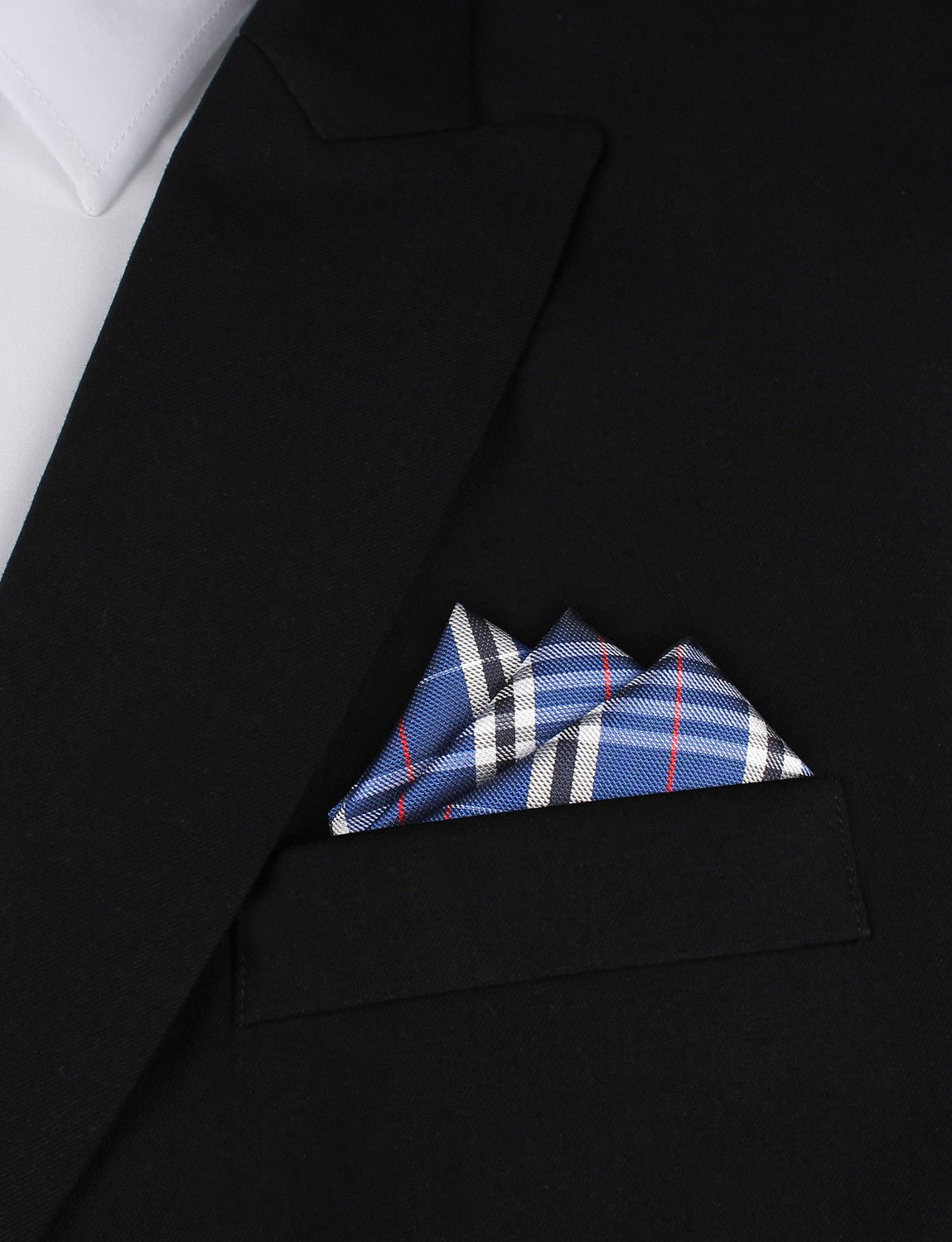 Scotch Blue Oxygen Three Point Pocket Square Fold