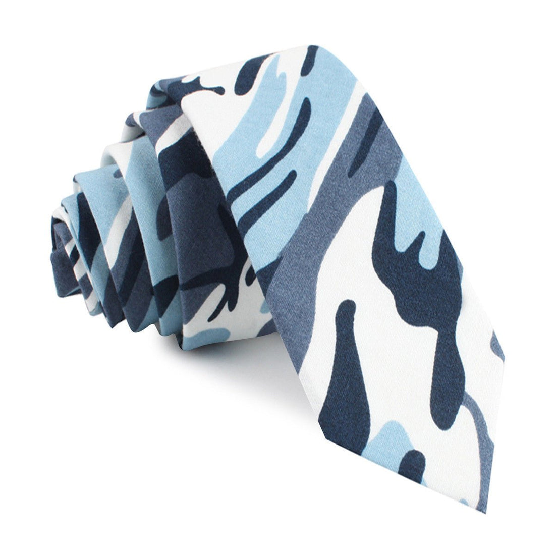 Sea Blue Camo Skinny Tie