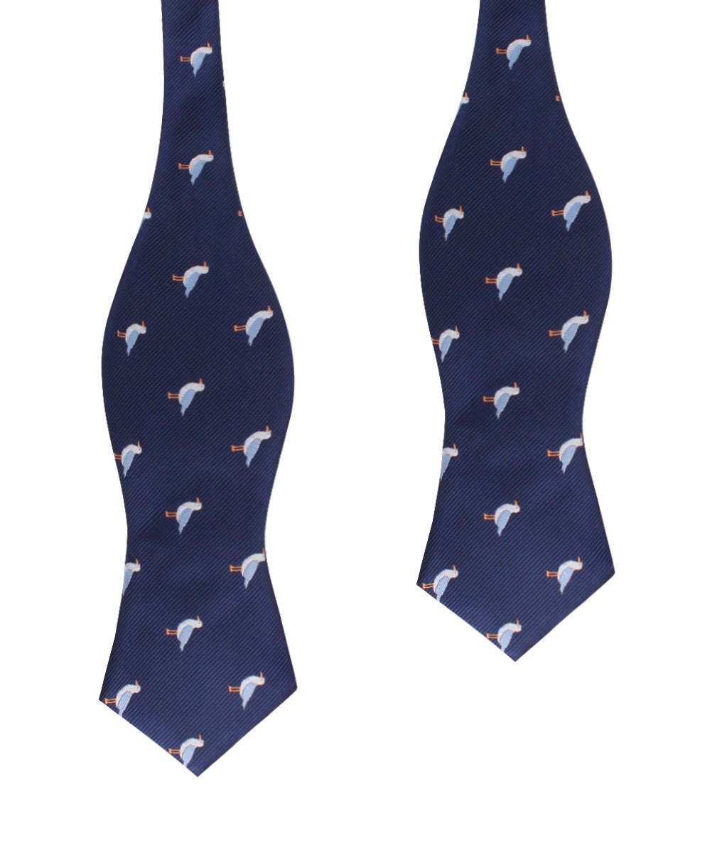 Seagull Bird Diamond Self Bow Tie