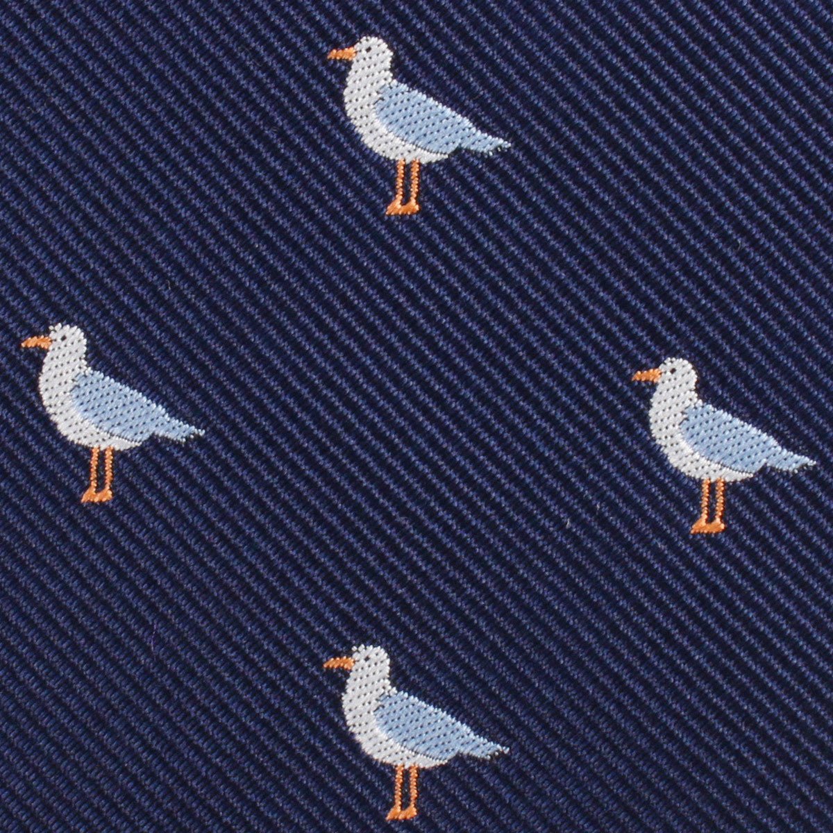 Seagull Bird Fabric Self Diamond Bowtie