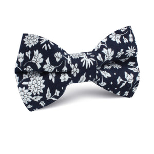 Seoul Forest Dark Navy Floral Kids Bow Tie