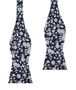 Seoul Forest Dark Navy Floral Self Bow Tie