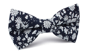 Seoul Forest Dark Navy Floral Bow Tie