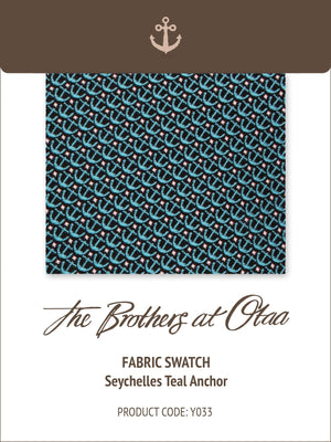 Fabric Swatch (Y033) - Seychelles Teal Anchor