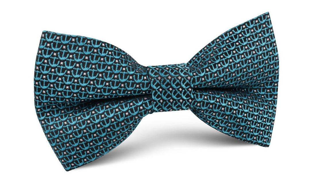 Seychelles Teal Anchor Bow Tie