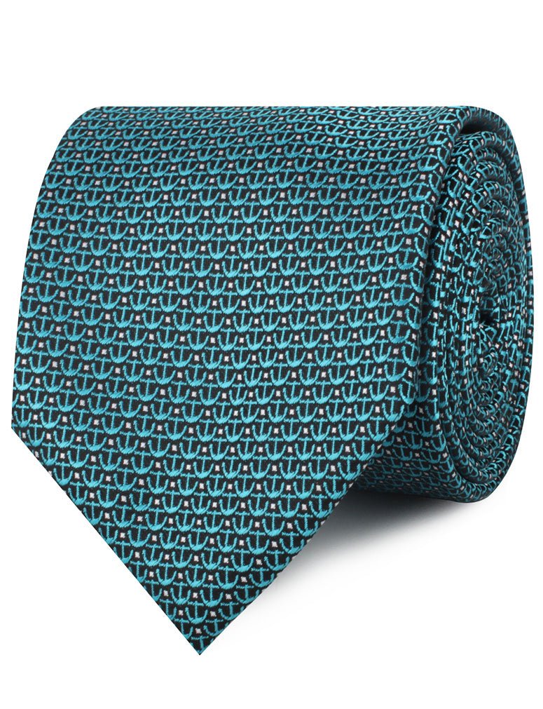 Seychelles Teal Anchor Neckties