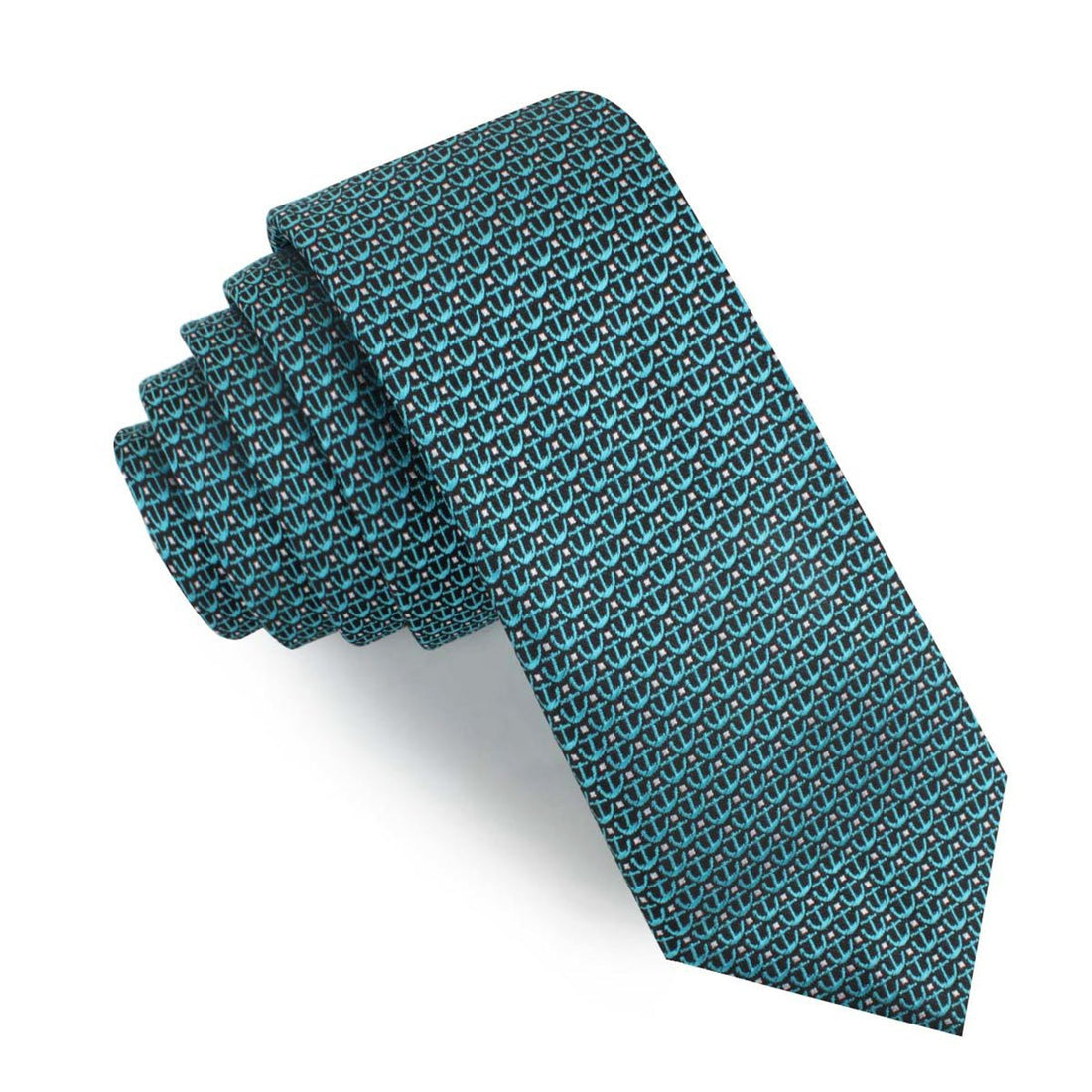 Seychelles Teal Anchor Skinny Tie