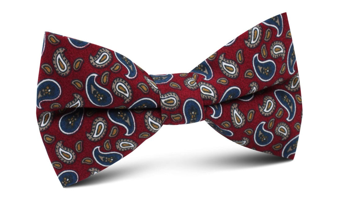 Shah of Iran Burgundy Paisley Bow Tie