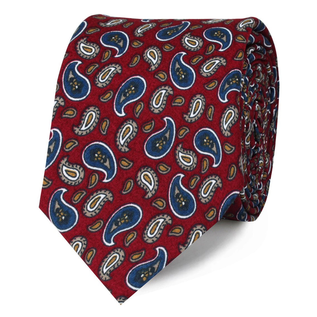 Shah of Iran Burgundy Paisley Skinny Ties