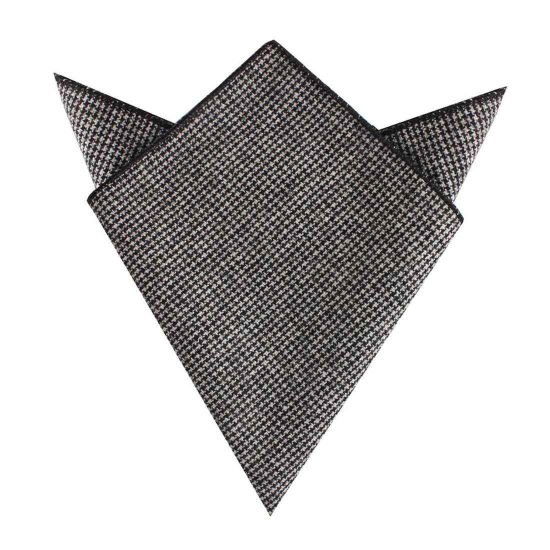 Sheepish Black Houndstooth Wool Pocket Square