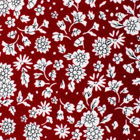 Shizuoka Merlot Red Floral Pocket Square