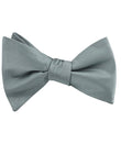 Silver Sage Satin Self Tied Bow Tie