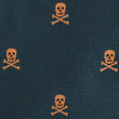 Skull & Crossbones Green Fabric Necktie