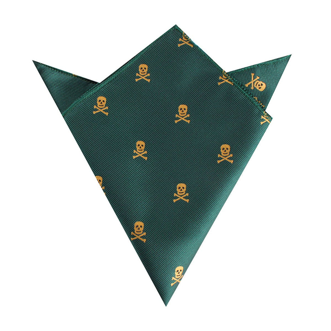 Skull & Crossbones Green Pocket Square