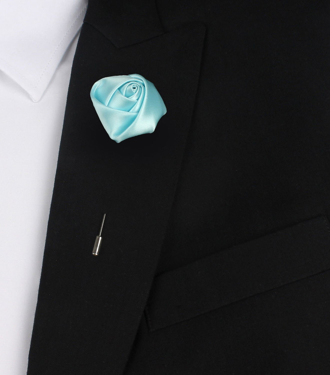 Tiffany Blue Lapel Flower Suit Jacket Boutonniere