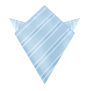 Sky Light Blue Double Stripe Pocket Square