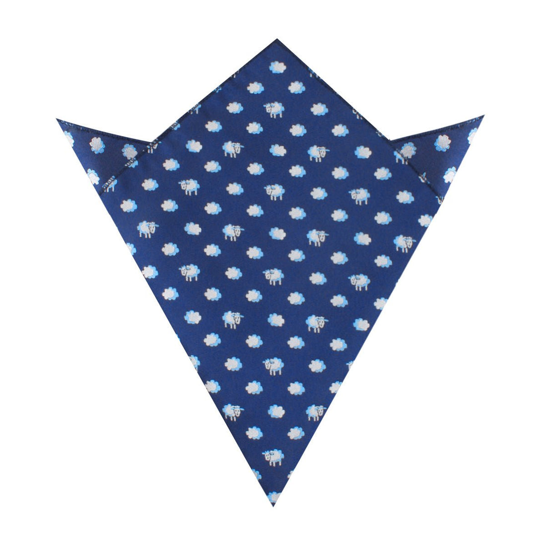 Sleepy Sheep Blue Pocket Square