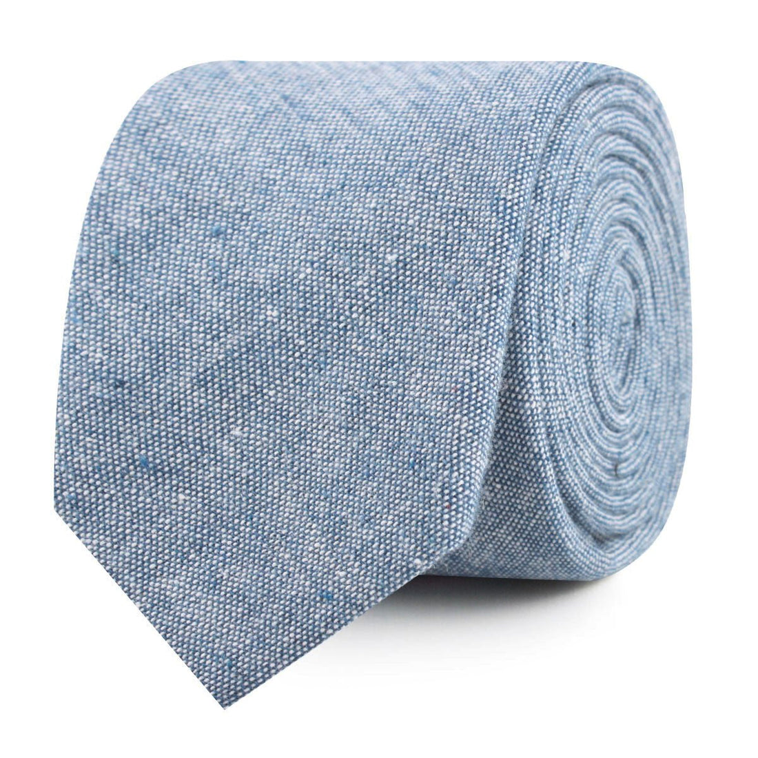 Smoke Blue Slub Linen Slim Tie