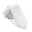 Snow White Satin Skinny Tie