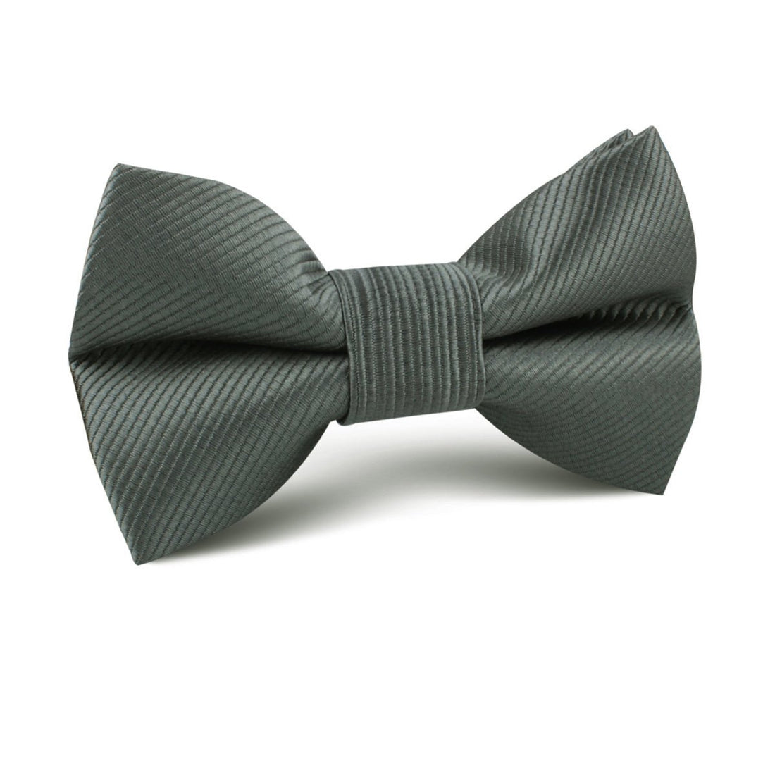 Soft Charcoal Crisp Twill Kids Bow Tie