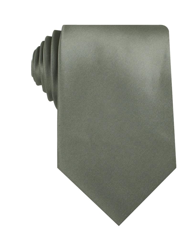 Soft Charcoal Crisp Satin Necktie