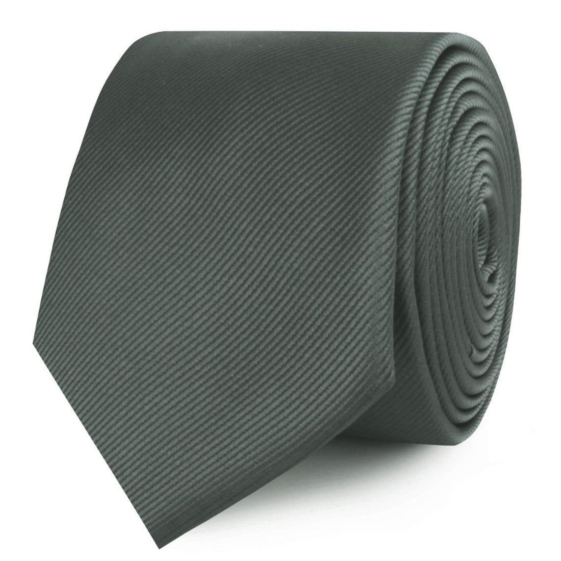 Soft Charcoal Crisp Twill Skinny Ties