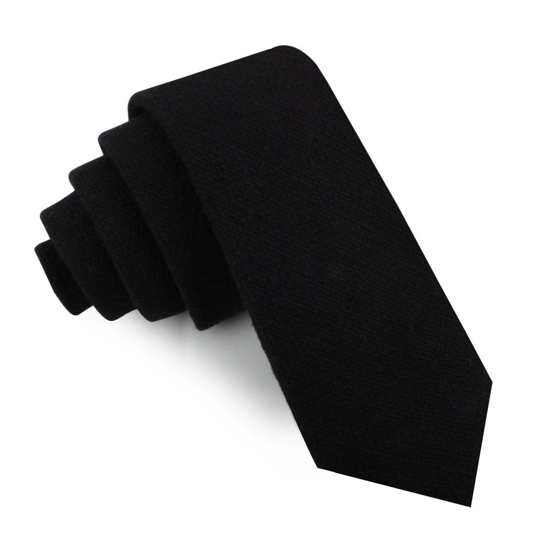 St Lucia Black Linen Skinny Tie