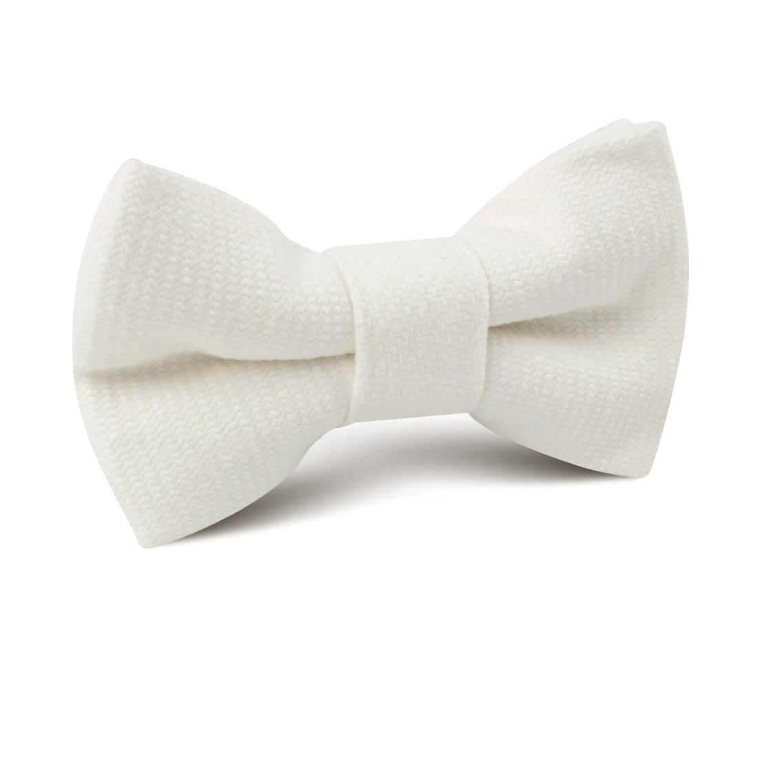 Stark White Twill Linen Kids Bow Tie