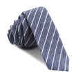 Starry Night Blue Pinstripe Linen Skinny Tie