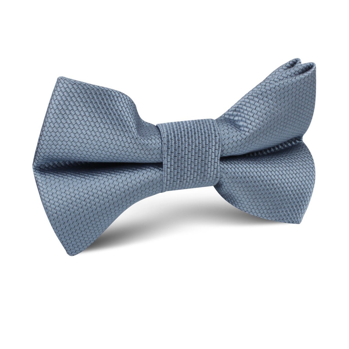 Steel Blue Weave Kids Bow Tie