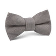 Stone Grey Portobello Slub Linen Kids Bow Tie