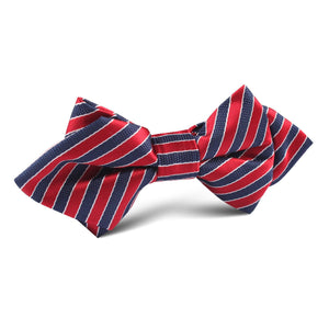 Striped Maroon with Navy Blue Diamond Bow Tie