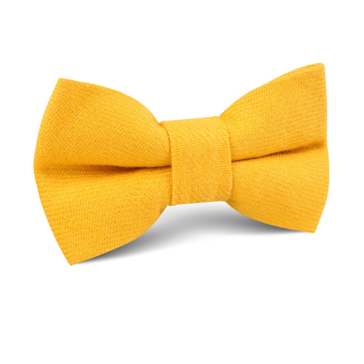 Sunflower Yellow Chevron Linen Kids Bow Tie