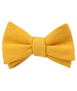 Sunflower Yellow Chevron Linen Self Tied Bow Tie