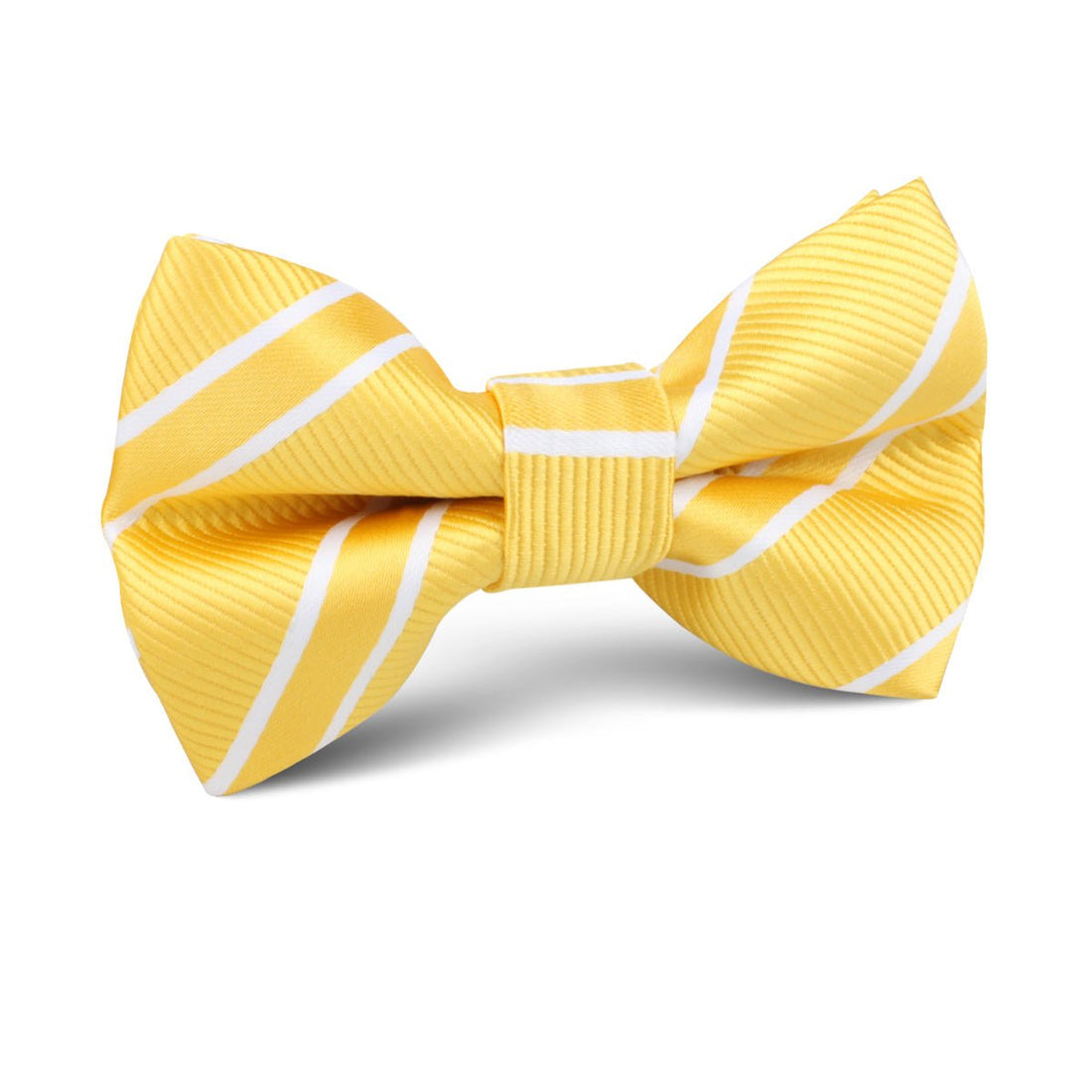 Sunflower Yellow Double Stripe Kids Bow Tie