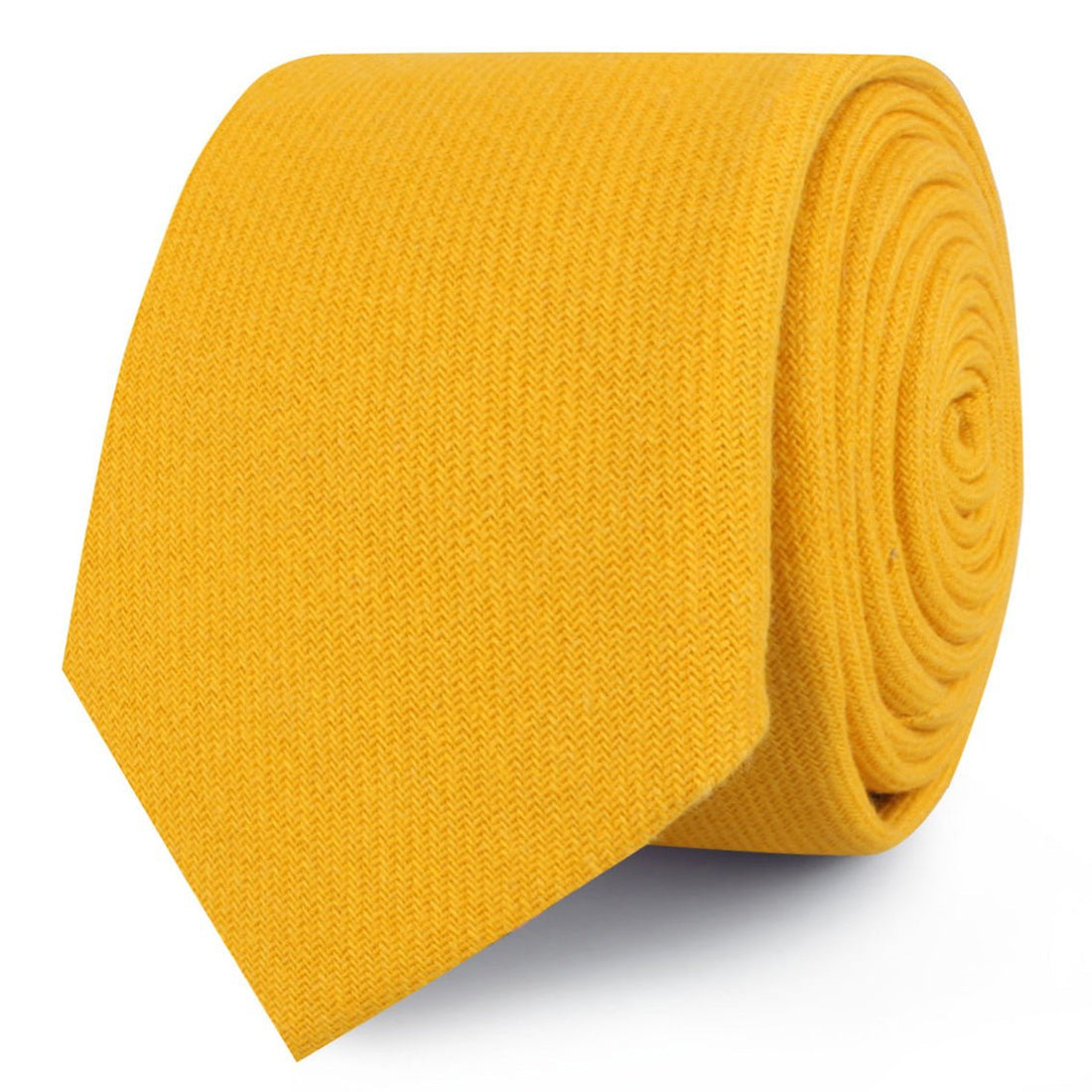 Sunflower Yellow Chevron Linen Skinny Ties