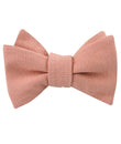 Sunset Peach Linen Twill Self Tied Bow Tie