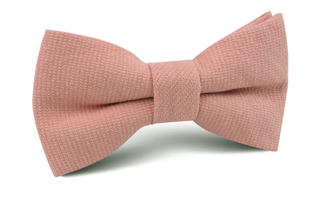 Sunset Peach Linen Twill Bow Tie