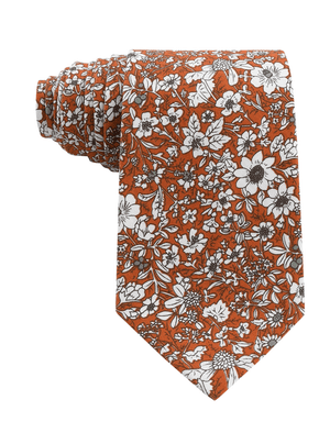 Tabriz Terracotta Floral Tie