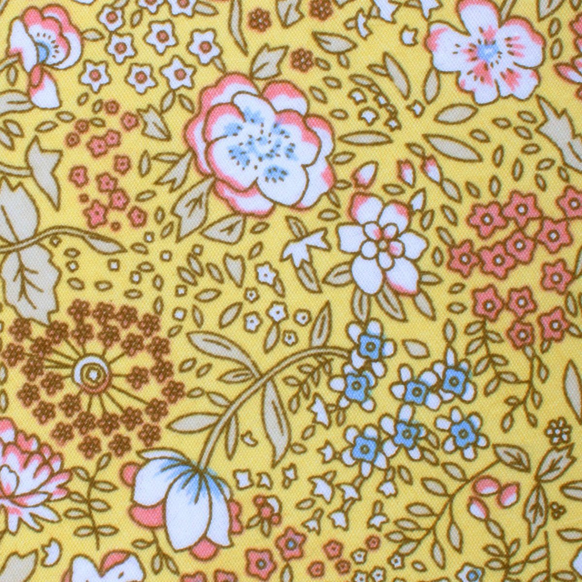 Tahitian Yellow Floral Bow Tie Fabric